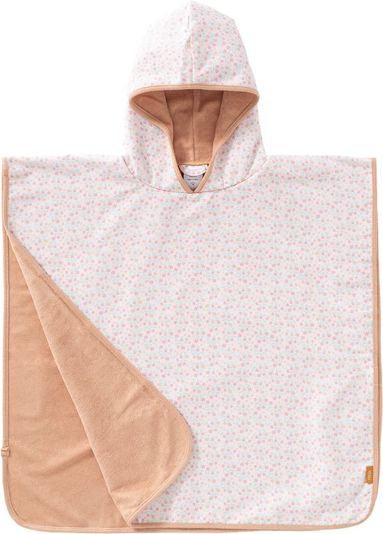 Fresk UV badponcho one size - Badcape met Capuchon - Sneldrogend Strandlaken - Meisjes - Roze - Garden Flowers van Merkloos — afbeelding 3