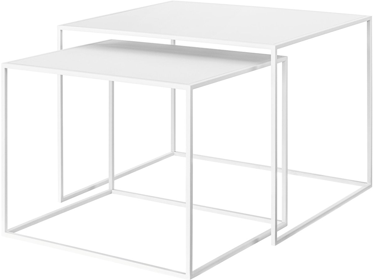 Fera Bijzettafel White Large | Wit | Staal