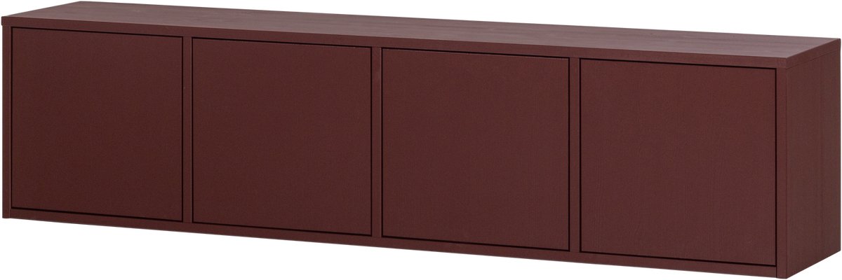 WOOOD Merel Tv Meubel - Grenen - Bordeauxrood - 49,5x198x39,5 cm
