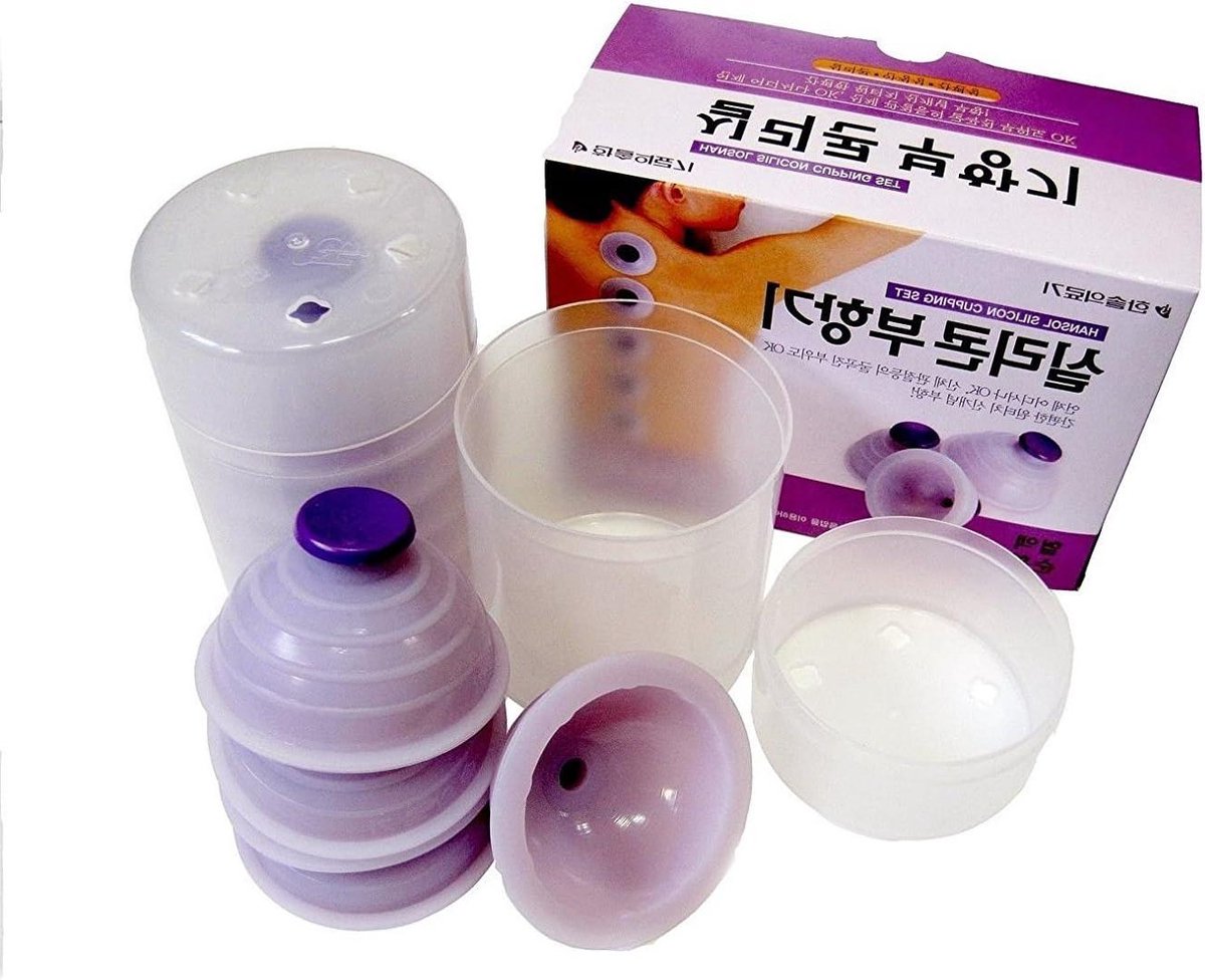 Siliconen Cupping Set - Massage Cups - Lichaamsmassage - One Touch Systeem - 10 Delig - Blauw