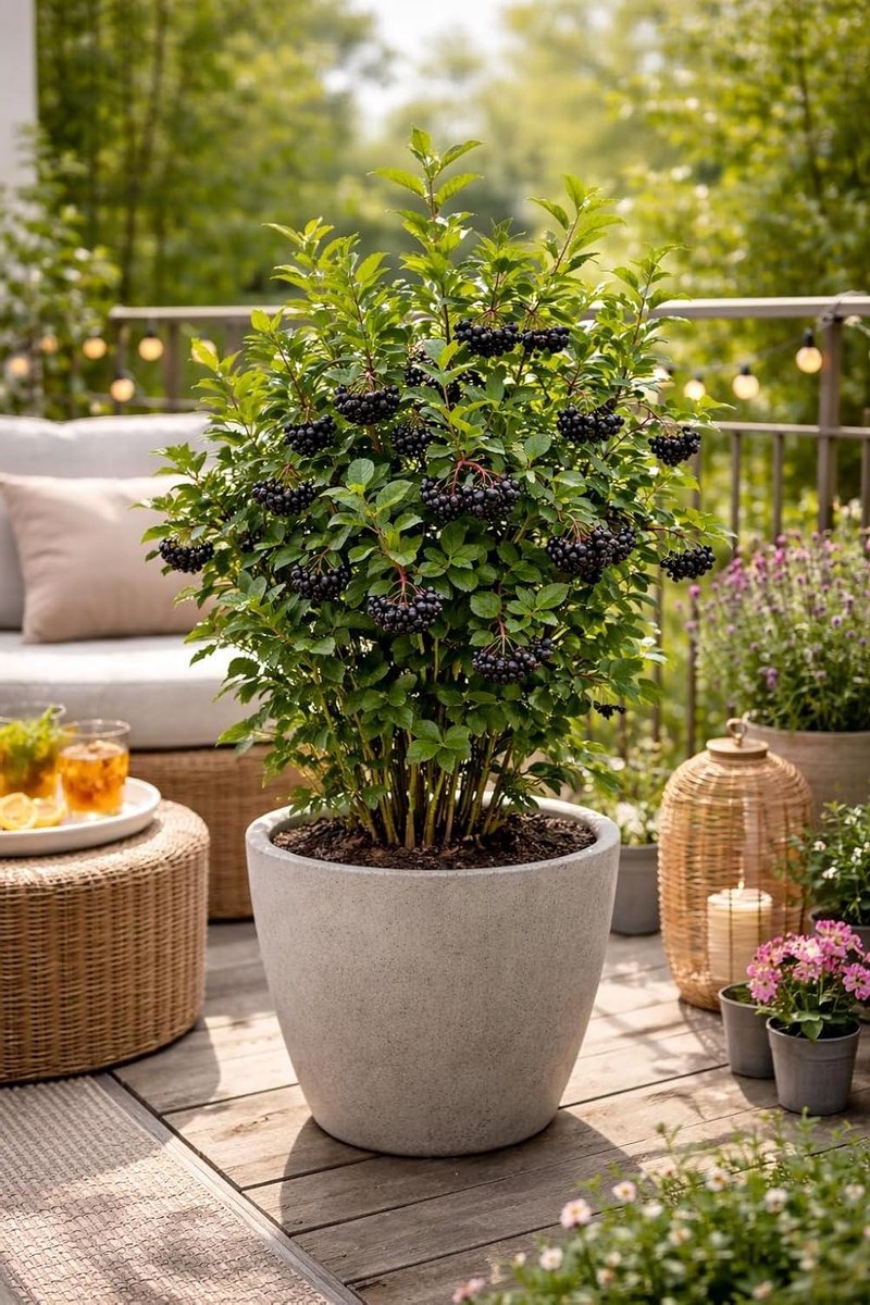 Appelbes Nero - Aronia struik - Fruit kweken - Zelfbestuivend - 60-70 cm - Zwart