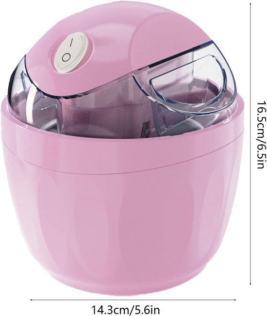 Ijsmachine - Roomijsmachine - Sorbetmaker - Mini ijsmachine - Zelf ijs maken - Binnen 15 minuten - Voor gelato, sorbet en yoghurt - Voor in de keuken en thuisgebruik -Perzikkleur van Merkloos — afbeelding 2