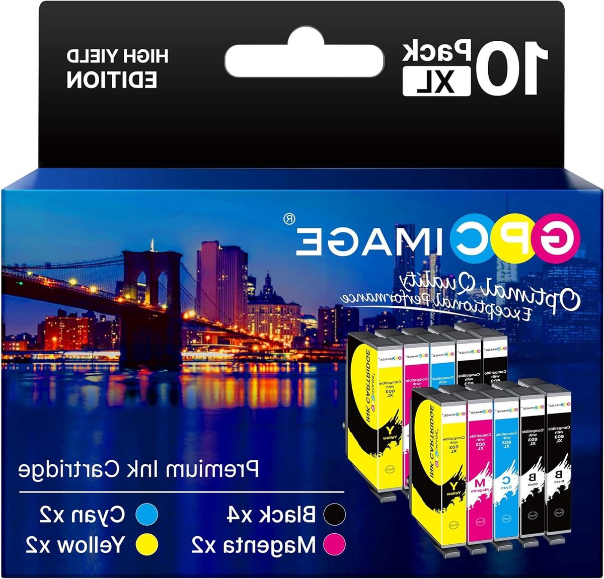 Inktcartridges - Printerinkt Navulling - Thuisprinten Documenten - Compatibel met Epson - 10 Stuks - Zwart Cyaan Magenta Geel