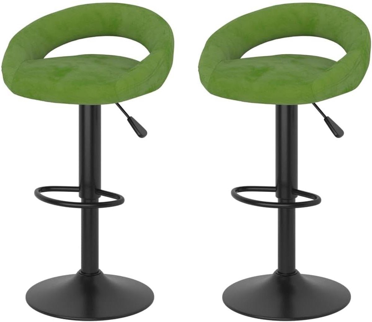 Barkrukken Set - Barstoelen - Ontspannen Zitten - Verstelbare Hoogte - 2 stuks - Lichtgroen