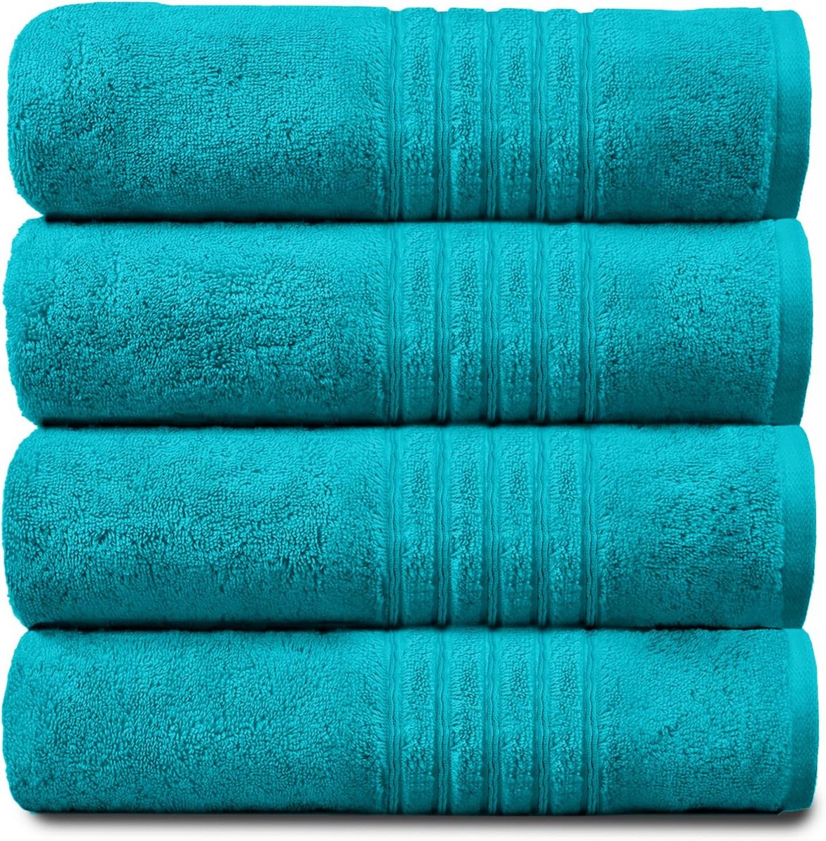 100% Natuurlijk Katoen Dikke Absorberende 450 GSM Handdoeken Pack van 4 (50x80 cm) - Teal