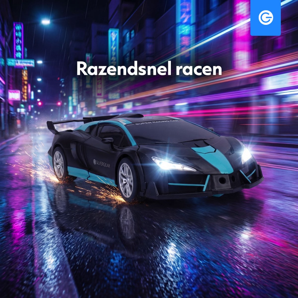 Silvergear RC Auto Robot 2-in-1 - 360° Driften - Radiografisch Bestuurbare Auto - Transformeren - Interactief Speelgoed Autos voor Jongens - Race Auto Afstandbestuurbaar Binnen en Buiten - RC Car Offroad Oplaadbaar - Cadeau - 6, 7, 8, 9+ Jaar - Zwart — afbeelding 6