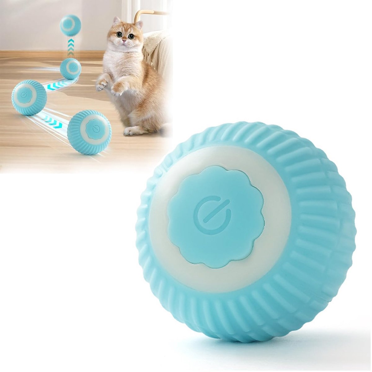 IMPERATORIS® Elektrisch Kattenbalspeelgoed – Interactief Kattenspeeltje / Automatisch Rollend Slim Speelgoed voor Katten – Oplaadbaar – Voor Interactief Spelen Binnenshuis – Geschikt voor Tapijt – 1 stuks