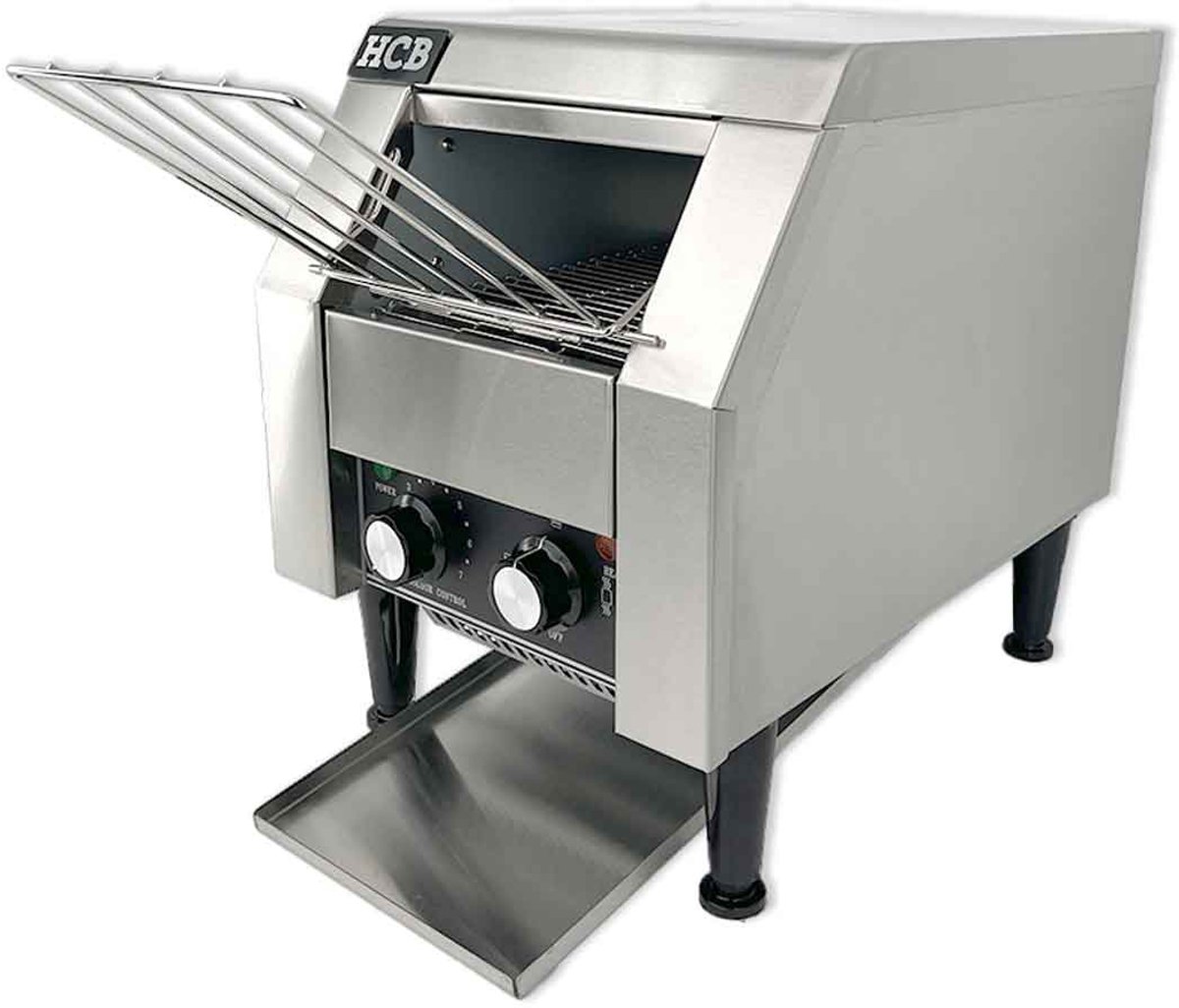 HCB® - Professionele Horeca Doorloop toaster - 150st p/u - 230V - RVS / INOX - broodrooster - 41.8x28.8x38.7 cm (DxBxH) - 12 kg - 9206