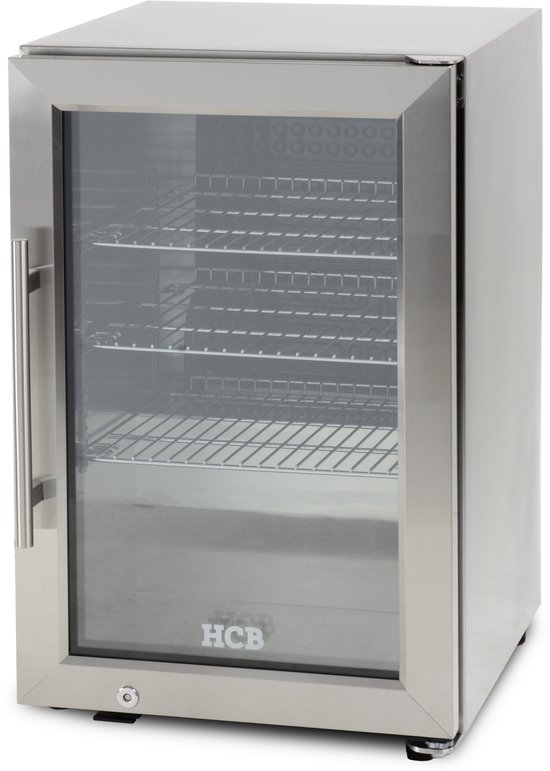 HCB® - RVS / INOX Outdoor Backbar Barkoeling Glazen klapdeuren 63 liter 43 cm 230V - 29 kg - 6823