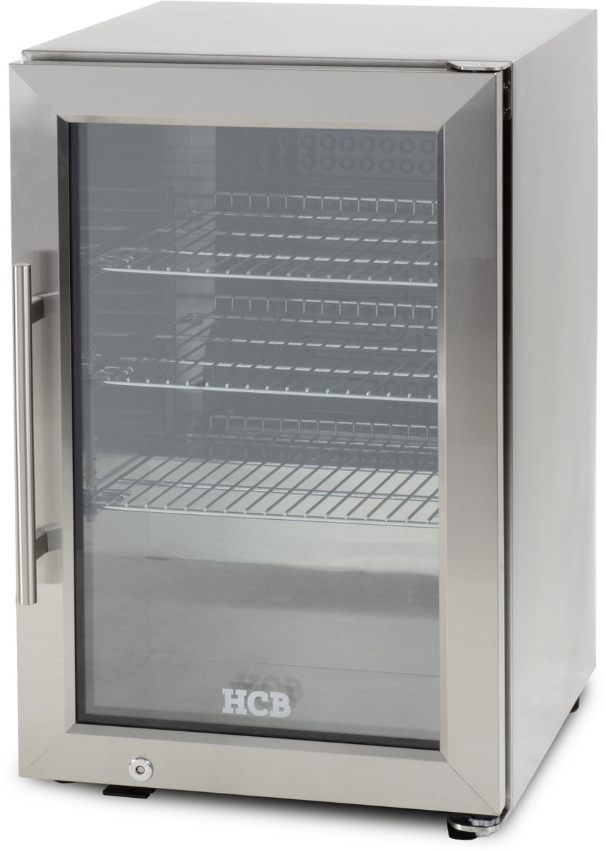 HCB® - RVS / INOX Outdoor Backbar Barkoeling Glazen klapdeuren 63 liter 43 cm 230V - 29 kg - 6823