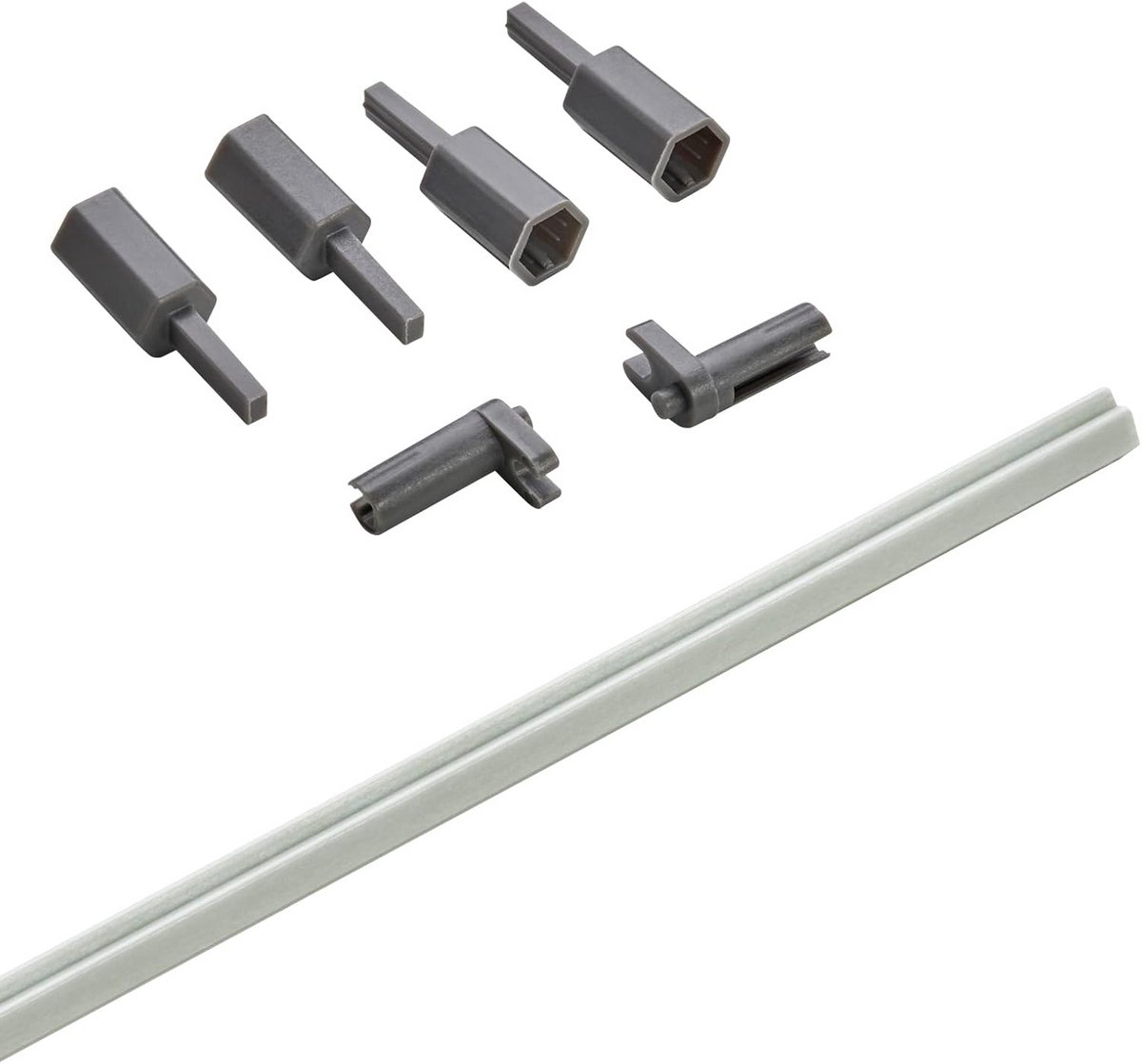 Synchronisatiestang 1200 mm voor JUNKER SLIM Ladesysteem met Push-to-Open | Lengte In Te Korten, Wit/Grijs, Geschikt voor Ladehoogte 199 mm