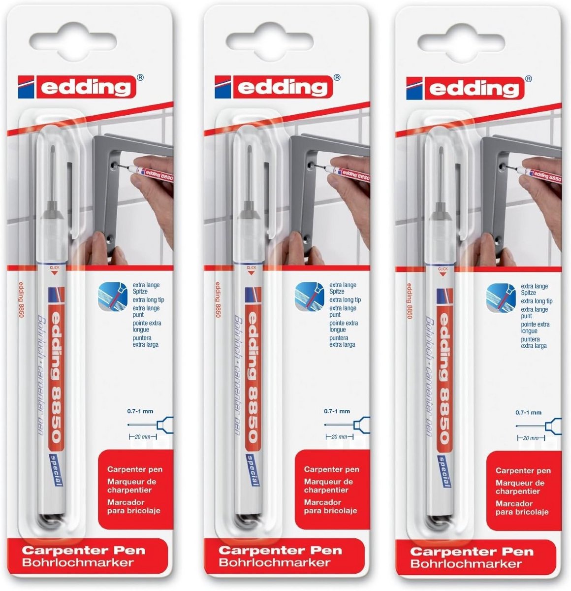 Edding 8850 Special Marker voor Boorgaten - Zwart, 0.7-1mm