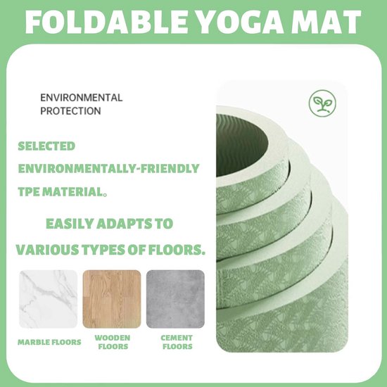 Opvouwbare Yogamat voor Reizen - Antislip, Lichtgewicht en Draagtas - Perfect voor Pilates en Fitness — afbeelding 2