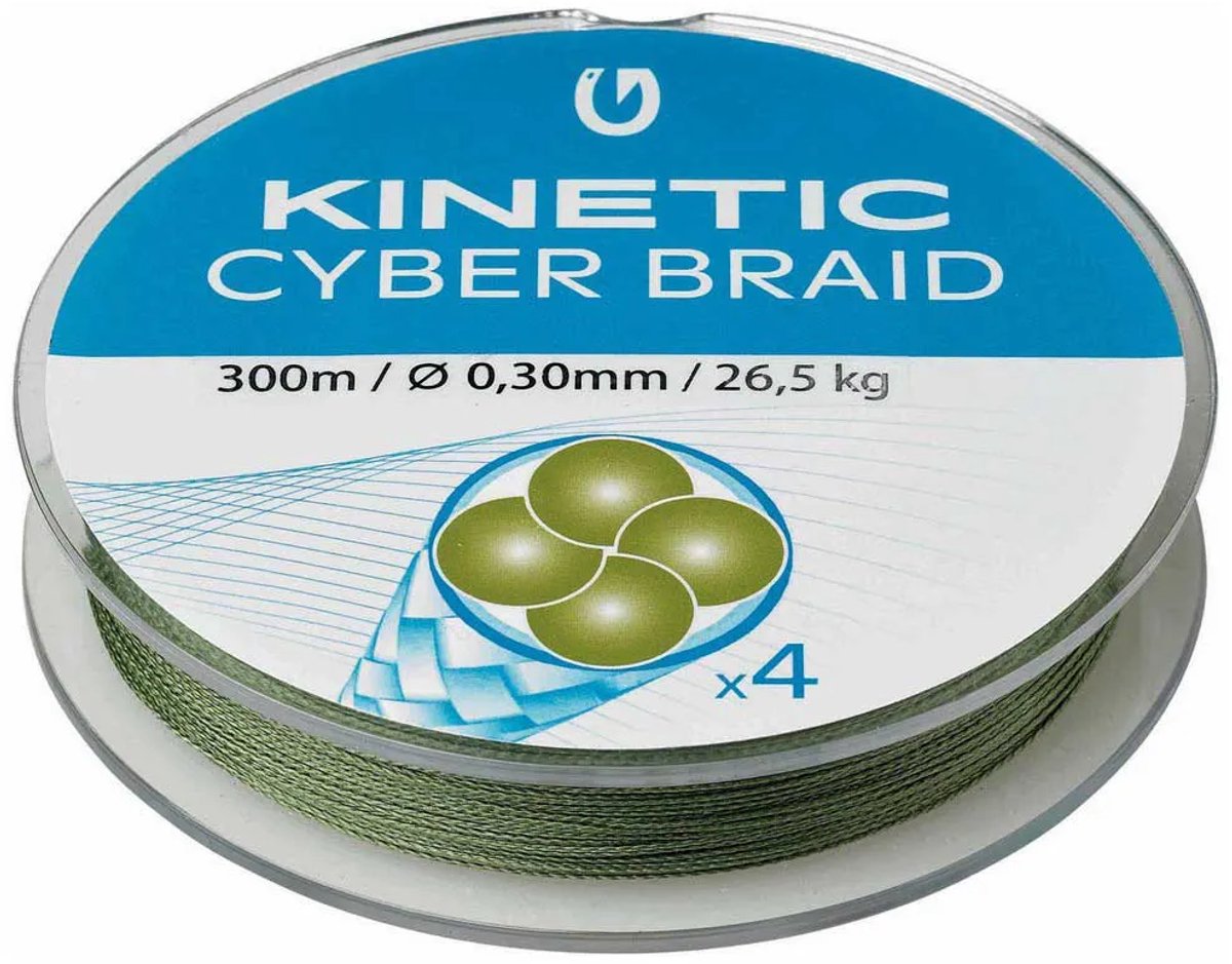 Kinetic Cyber 4 Gevlochten Vislijn 300 M Groen 0.350 mm
