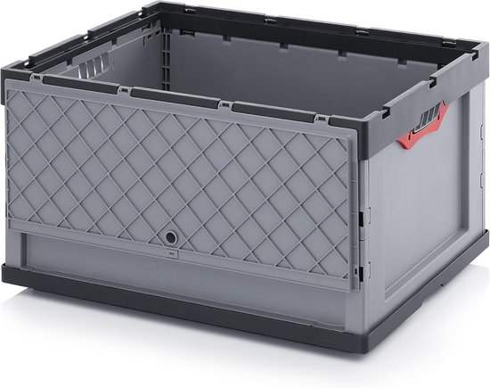 Spesh 2 stuks klapbox met handvat, 30 x 22 cm, opbergdoos, inklapbaar, kunststof opbergmand, kleine klapkist voor keuken, badkamer, slaapkamer, kinderkamer (beige lichtroze