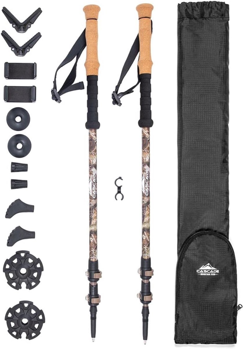 Verstelbare Lichtgewicht Trekkingstokken 28.5-59 Inch - 3-Delige Aluminium Stokken met Quick Lock voor Wandelen en Hiken