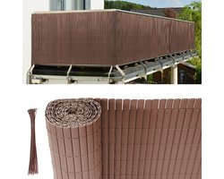 PVC Tuinscherm voor Privacy, Tuinafscheiding & Balkonscherm voor Tuin en Balkon - bruin 1x4m