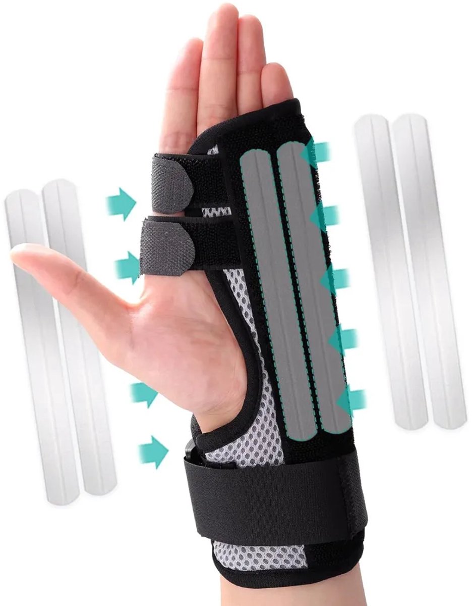 Triggerfingerspalk, multivingerorthese geschikt voor de middelvinger, wijsvinger, pink of ringvinger, handorthese met vingerondersteuning.