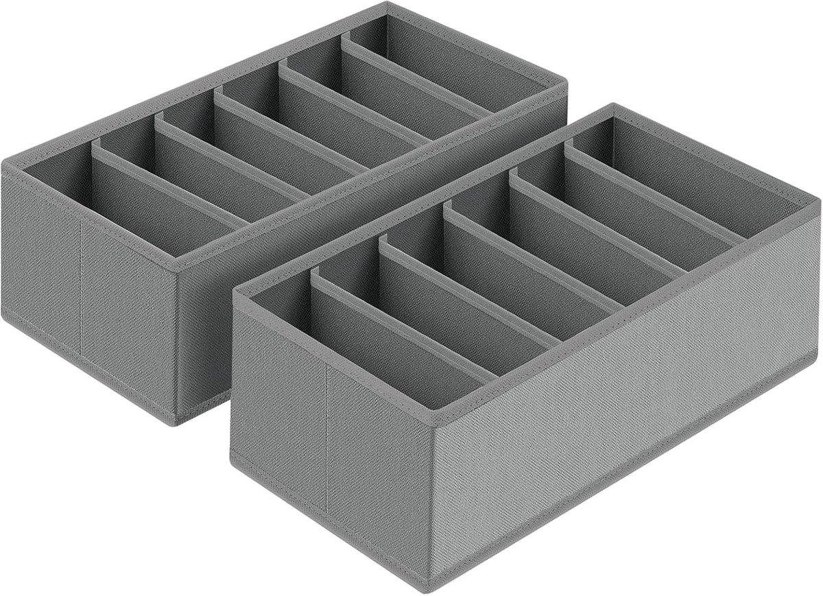 Lade-organizer Set (2 Stuks) - Ondergoed, Sokken & Accessoires - Donkergrijs