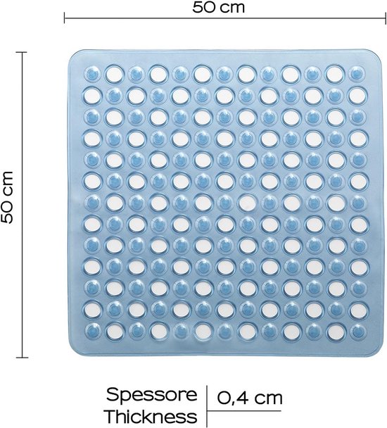 Antislip Douchemat met Zuignappen 50x50 cm Hars Lichtblauw — afbeelding 5