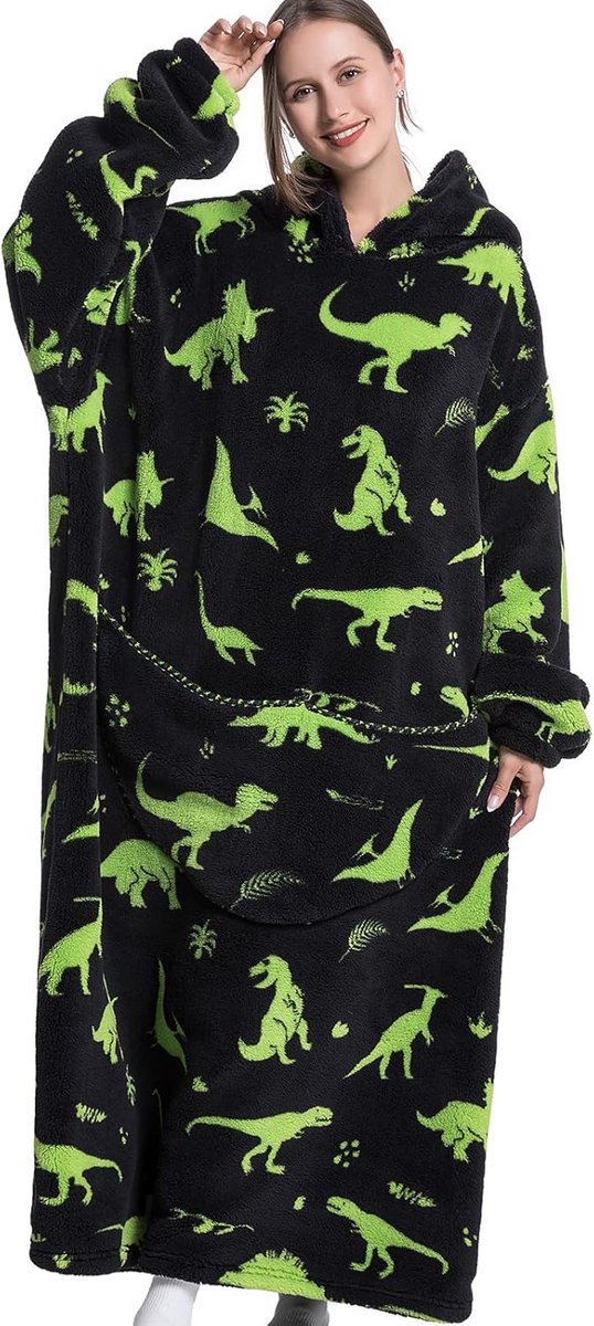 Grote Hoodiedeken met Enorme Zak - Zachte en Comfortabele Sweaterdeken voor Dames en Heren - Perfect voor Thuis en Buiten