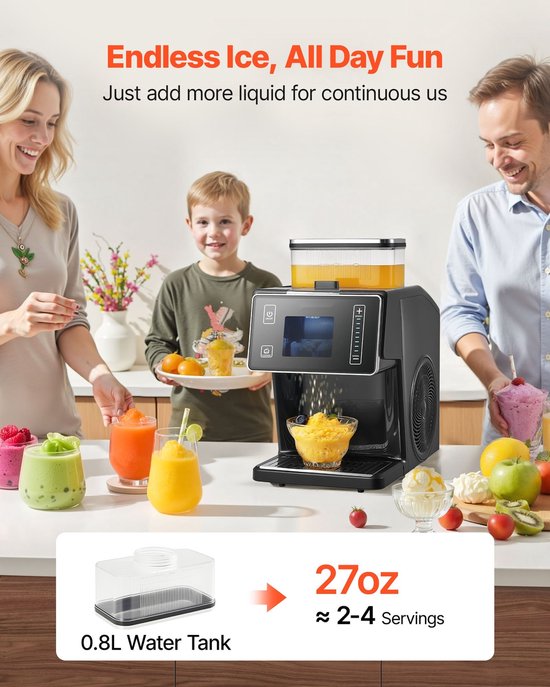 IJsschaafmachine - Bingsu-machine - Capaciteit 20 kg/dag - Roestvrijstalen mes - Reservoir 0,8 l - Snelle koeling in 90 s - Voor thuis en kleine evenementen - Elektrisch van Merkloos — afbeelding 3
