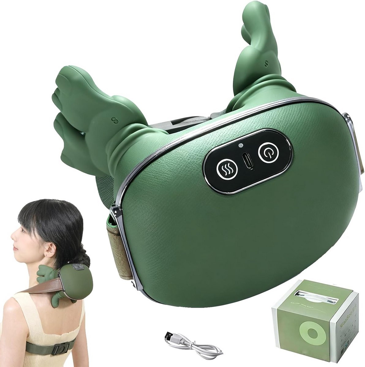 Draadloos Nek- en Schoudermassageapparaat met Warmte – 3 Intensiteiten