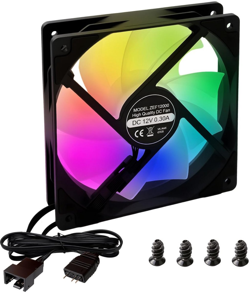 120mm ARGB PC Ventilator met PWM: Stille CPU en Kast Koeling