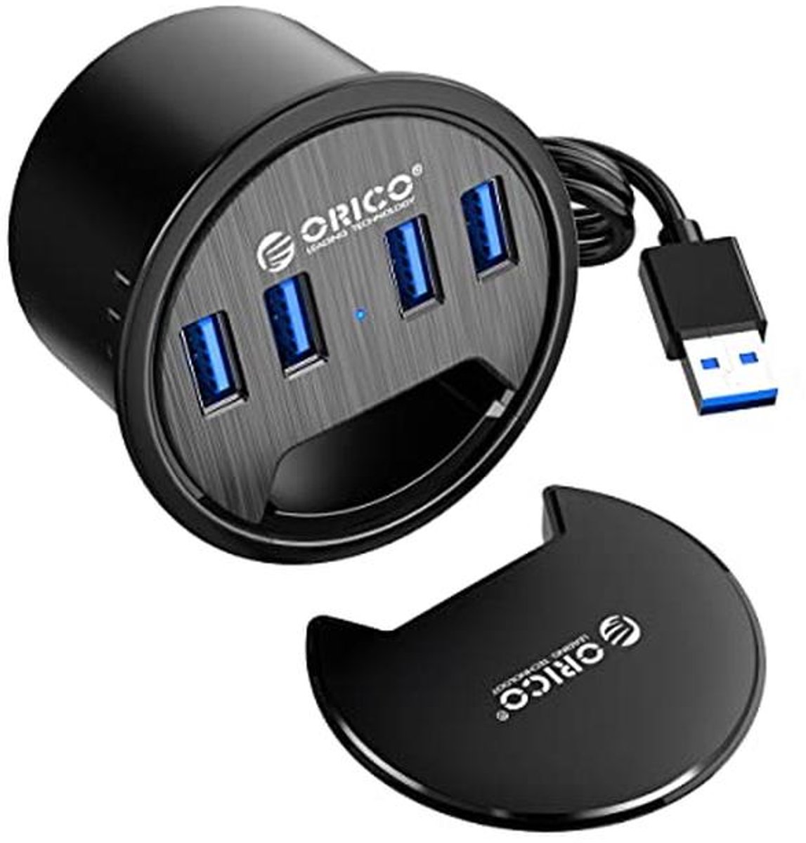 USB Tafel Hub met 4 x USB 3.0 Poorten - Kabeldoorvoer voor Bureau