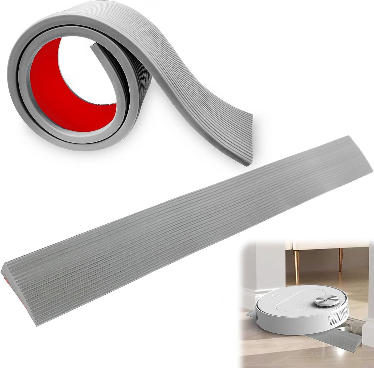 Drempelhulp Overgangsstrip 100x5.5x1.5 cm Antislip voor Rolstoel, Kinderwagen en Scooter