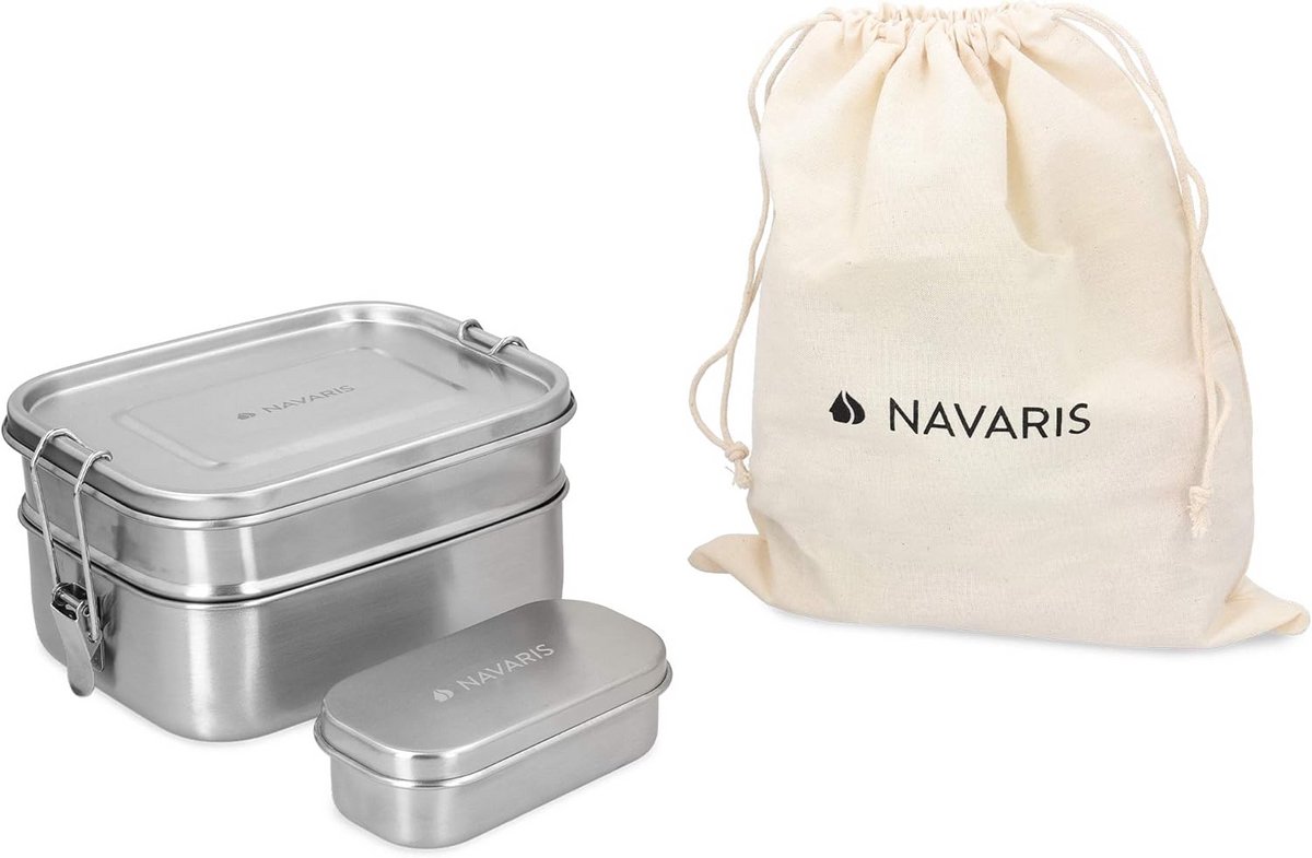 RVS Broodtrommel Set van 3 - Lunchboxen voor Meal Prep en Voedselopslag - Lekdicht