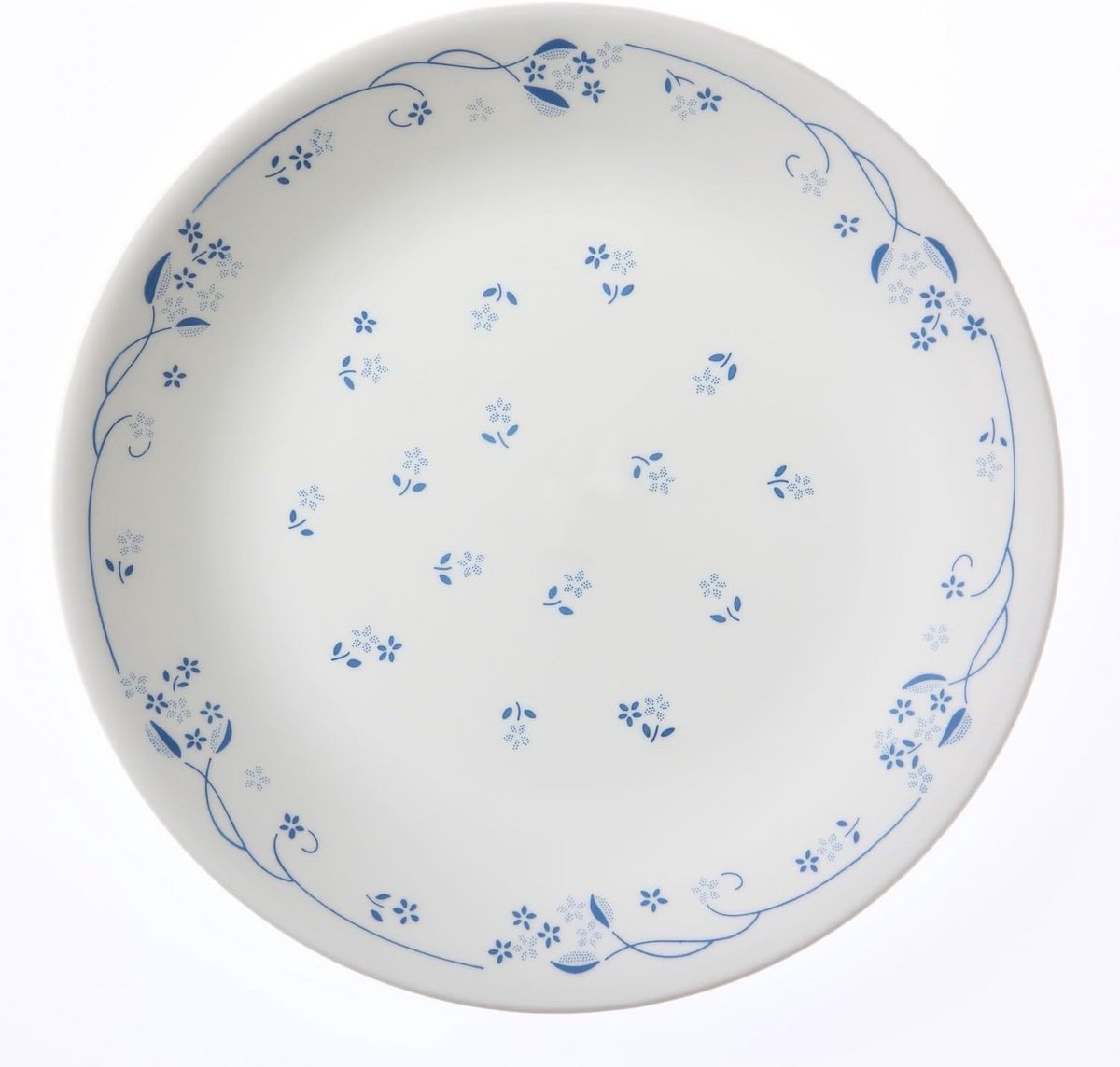 Set van 6 Diepe Borden Blauw Bloemenpatroon - Breukvast en Krasbestendig