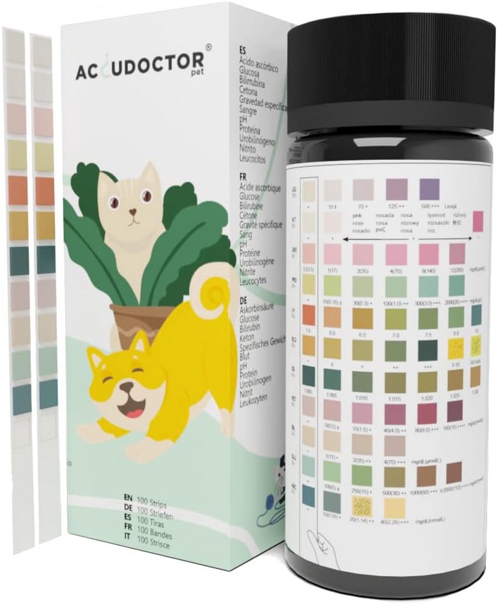 Urine teststrips voor honden en katten met 11 parameters