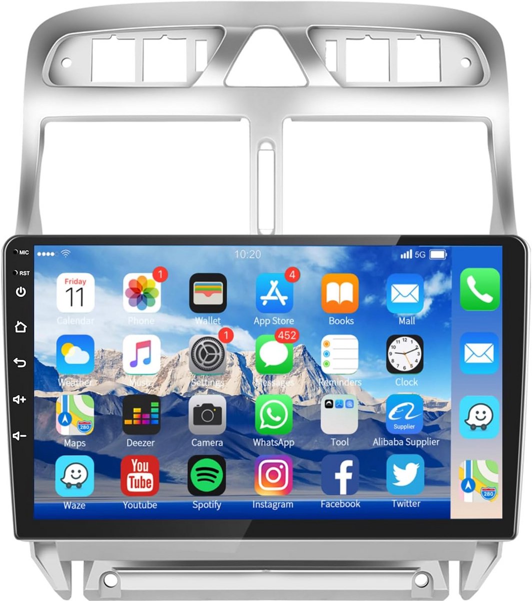 9 inch Android Autoradio voor Peugeot 307 (2002-2013) met Touchscreen, GPS en Bluetooth