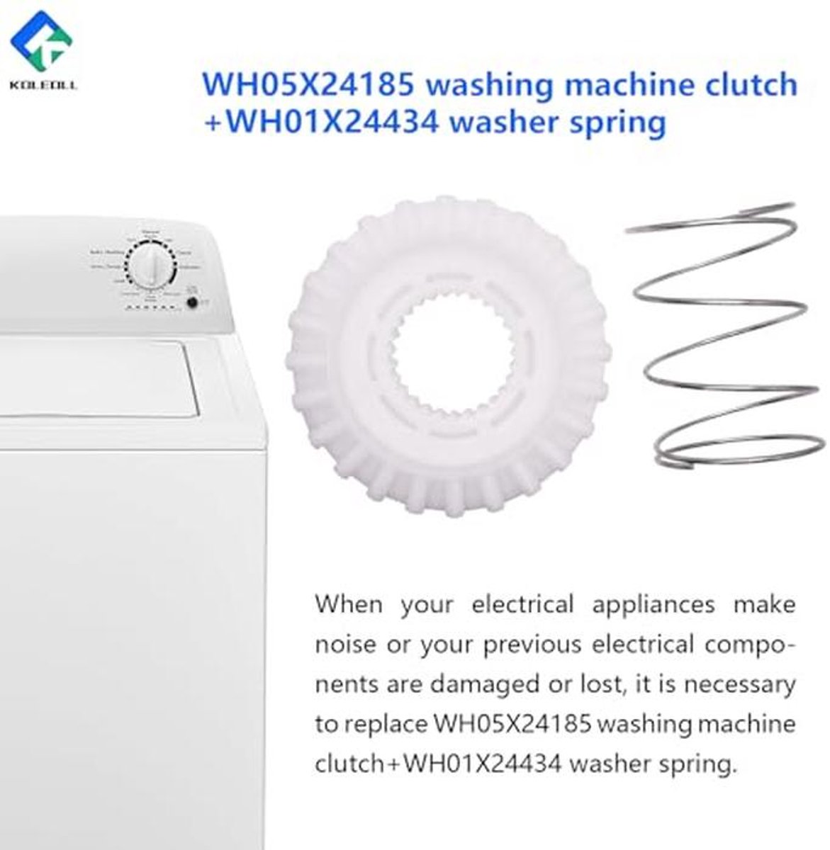 Wasmachine Koppeling en Spring Past Onderdelen