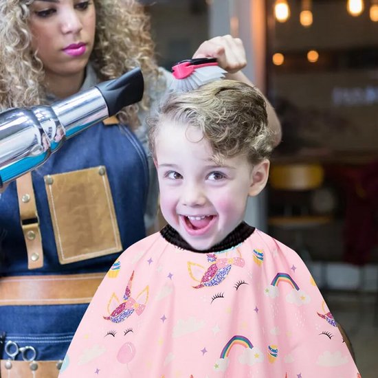 Kinder Kapperscape met Verstelbare Sluiting - Waterdicht & Antistatisch Haar Knippen Schort voor Jongens en Meisjes van Kinder — afbeelding 2