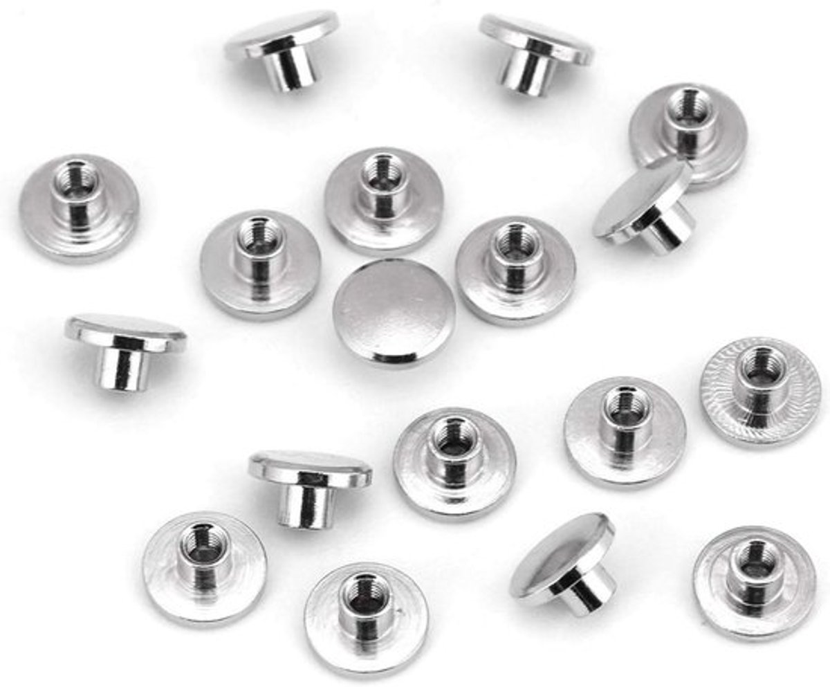 20 stuks Metalen Nagel Klinknagel Studs voor Leer Craft - Reparatie Schroef Bevestiging - Ronde Platte Kop - Chicago Schroeven - Sleufschroeven - Binding DIY (5mm)
