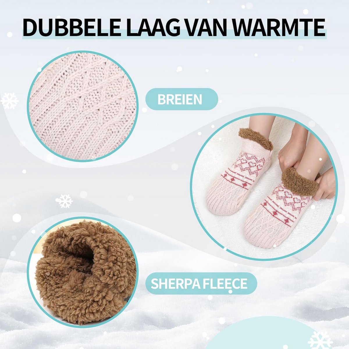 Warme Huissokken Dames met Antislip & Zachte Voering - Comfortabele Winter Sokken voor Binnen — cadeau in Mode & Accessoires - foto 3