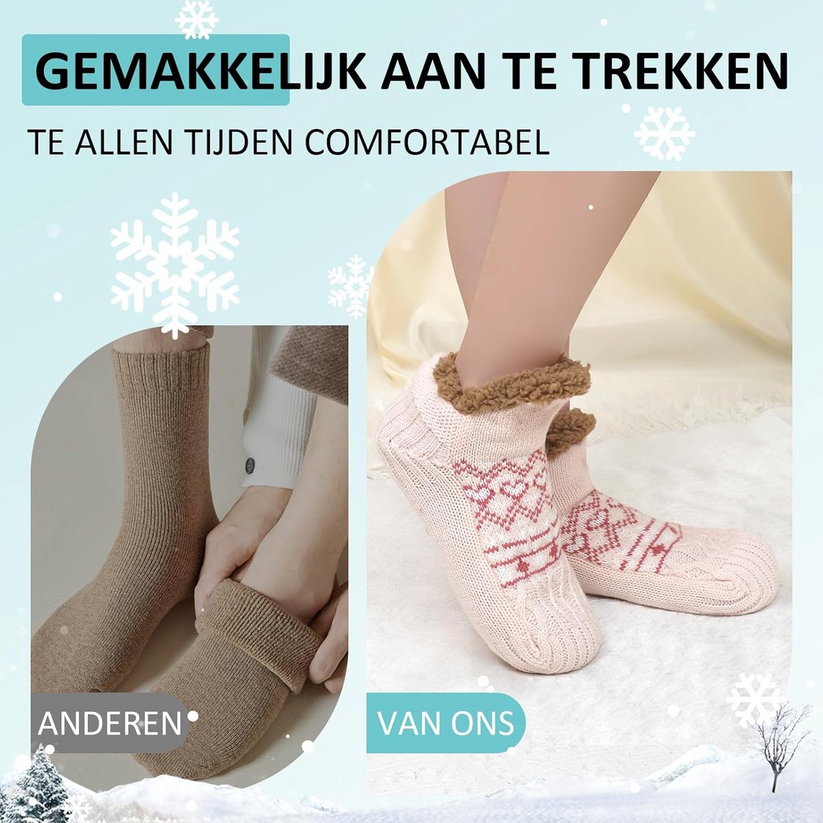 Warme Huissokken Dames met Antislip & Zachte Voering - Comfortabele Winter Sokken voor Binnen — cadeau in Mode & Accessoires - foto 5