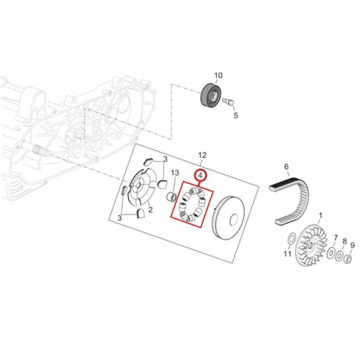 Galet rouleau de variateur origine pour Auto Neuf