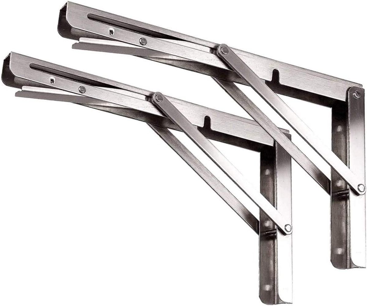 Inklapbare Plafondsteunen RVS - Sterke Wandsteunen voor Werkbank of Plank (Set van 2)