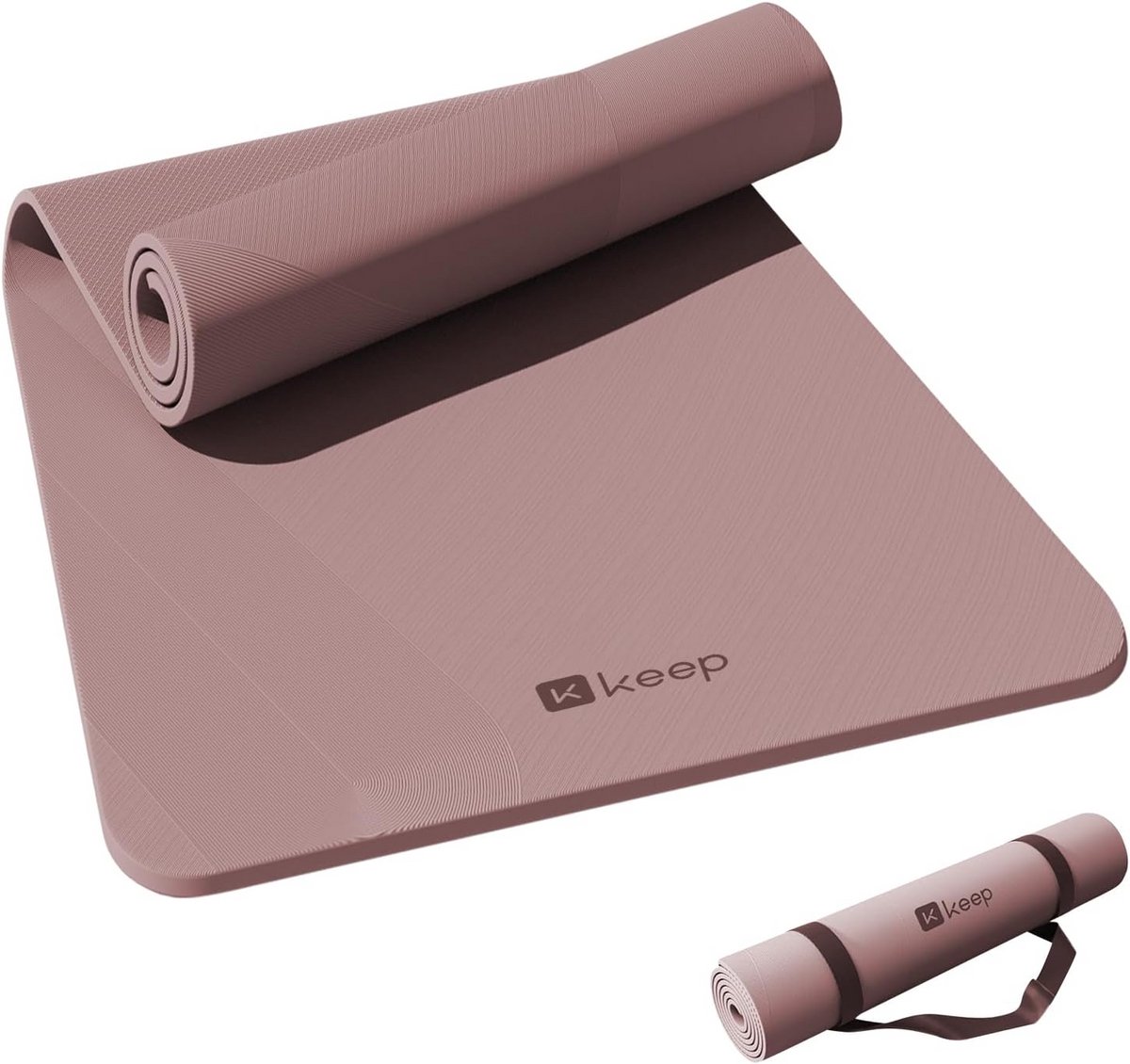 Extra Brede en Dikke Yogamat TPE 7mm voor Yoga, Pilates en Fitness - Rookroze