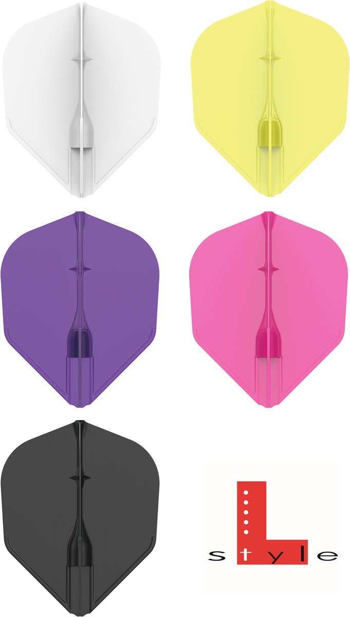L-Style Champagne Flight EZ L3 Shape White - Dart Flights van Merkloos — afbeelding 2
