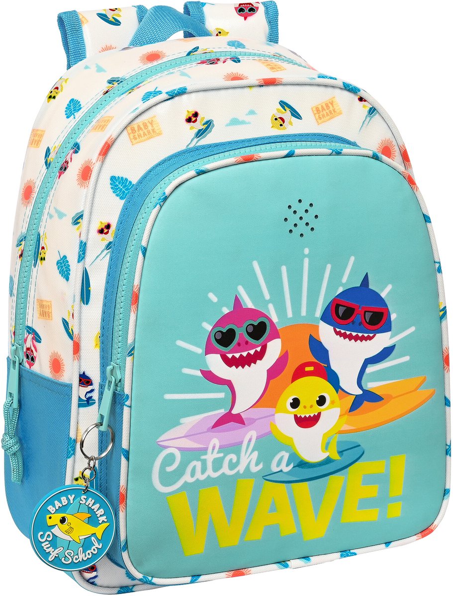 Baby Shark Rugzak, Catch a Wave (met muziek) - 33 x 27 x 10 cm - Polyester
