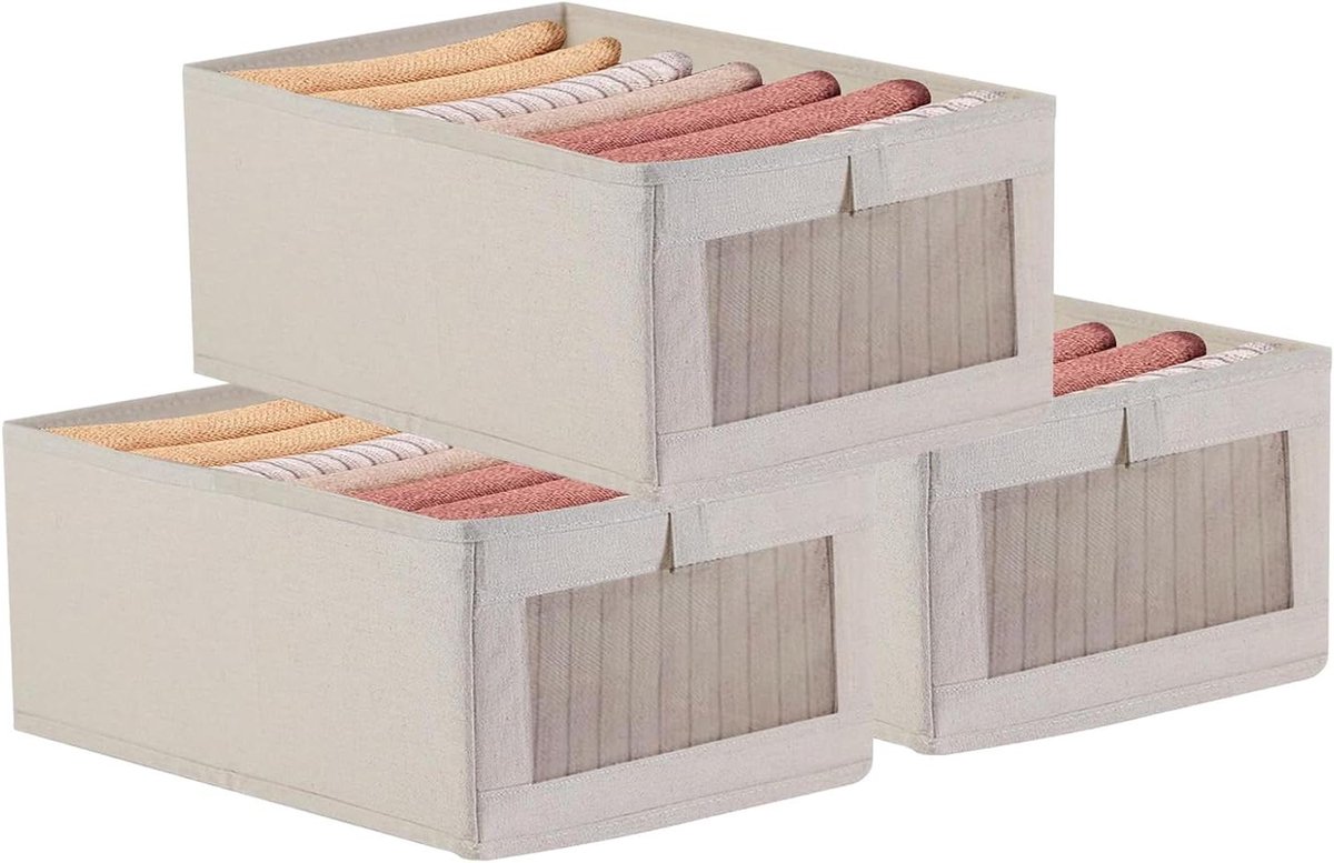 CSGoods - Opvouwbare opbergkubus organizer voor kleding, ademend zijnet, 41 x 28 x 17 cm