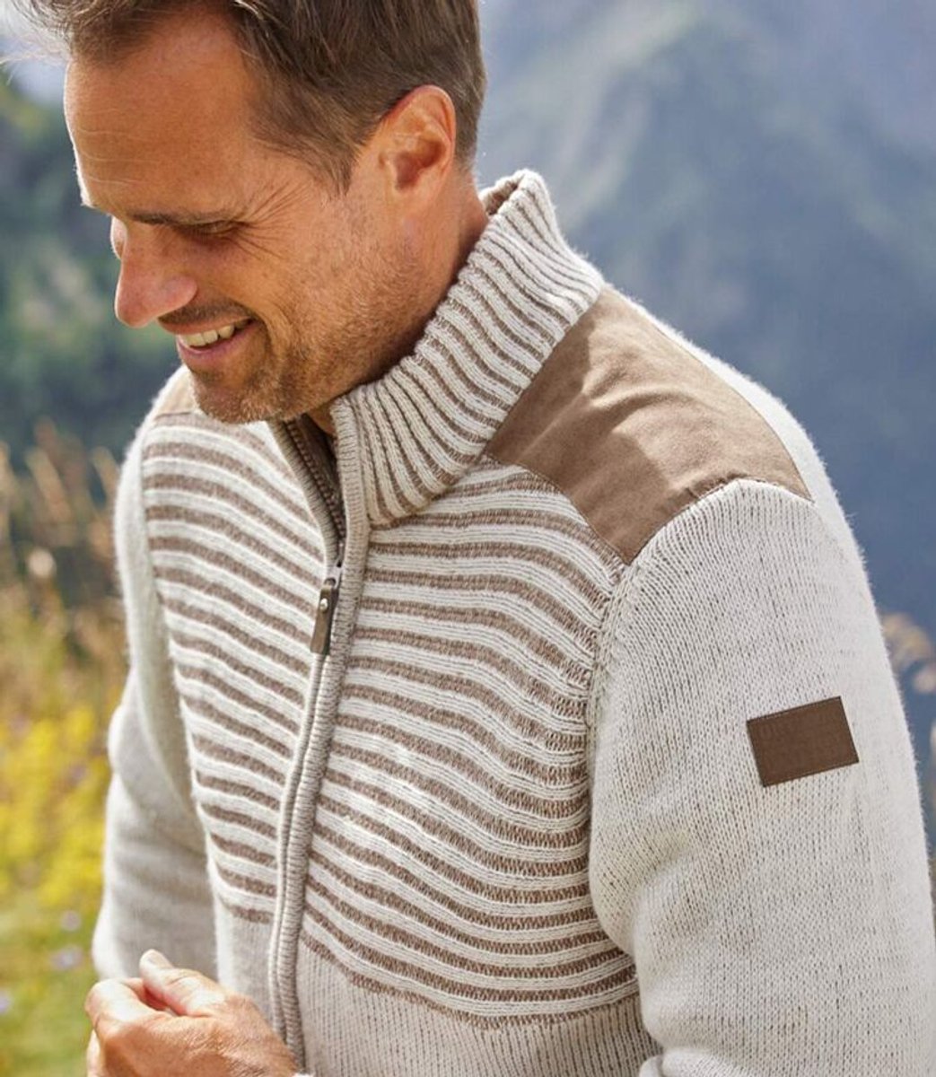 ATLAS FOR MEN - Authentiek gebreid vest met rits - Heren - Verkrijgbaar in grote maten - 5XL