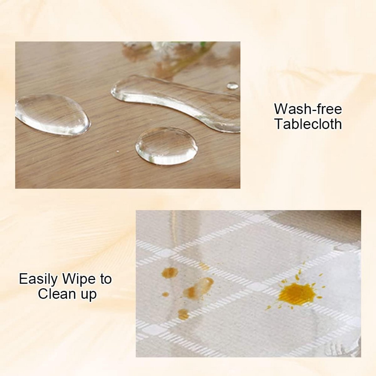Transparant Tafelkleed 150x150 cm - Waterafstotend Tafelplastic met Witte Sierrand