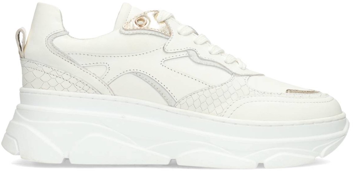 Poelman JANA Dames Sneakers - Wit met combinatie