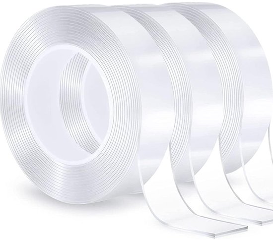 Zonon 3000 stuks, transparant, dubbelzijdig, dubbelzijdige plakpunten, 6 mm, rond, sterk, acryl, zonder sporen