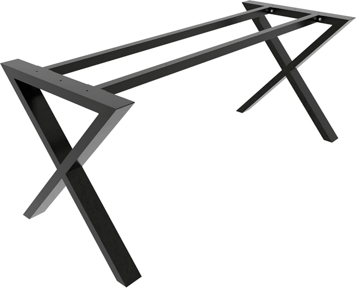 Zwarte Metalen Tafelpoten Set - Zwaar Staal Rechthoekig Onderstel voor Eettafel of Bureau